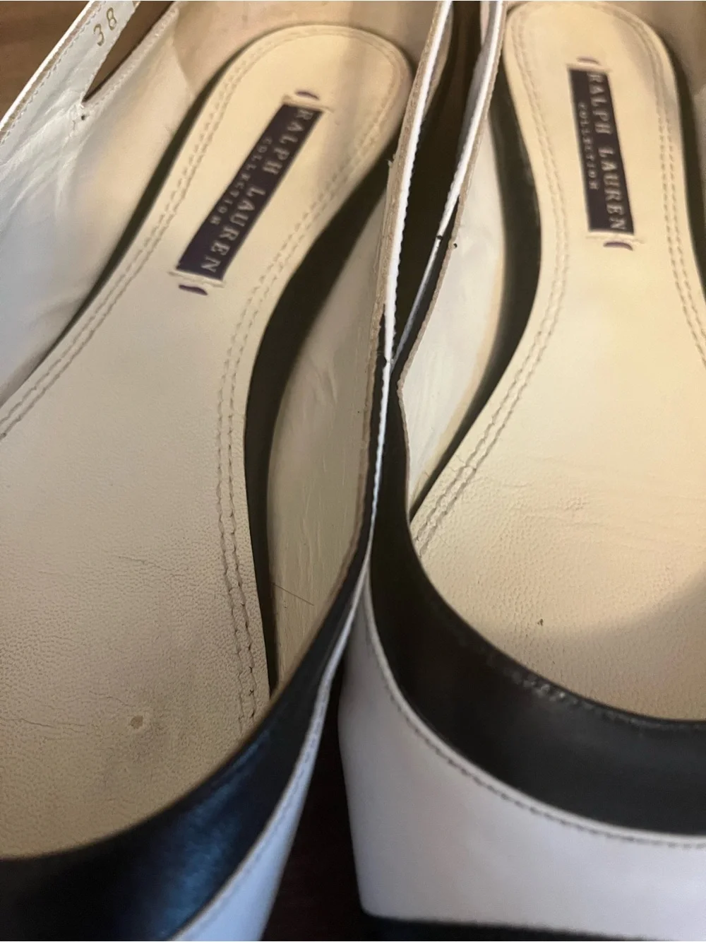 Authentic Ralph Lauren Vintage Purple Label Leather Ballet Flats